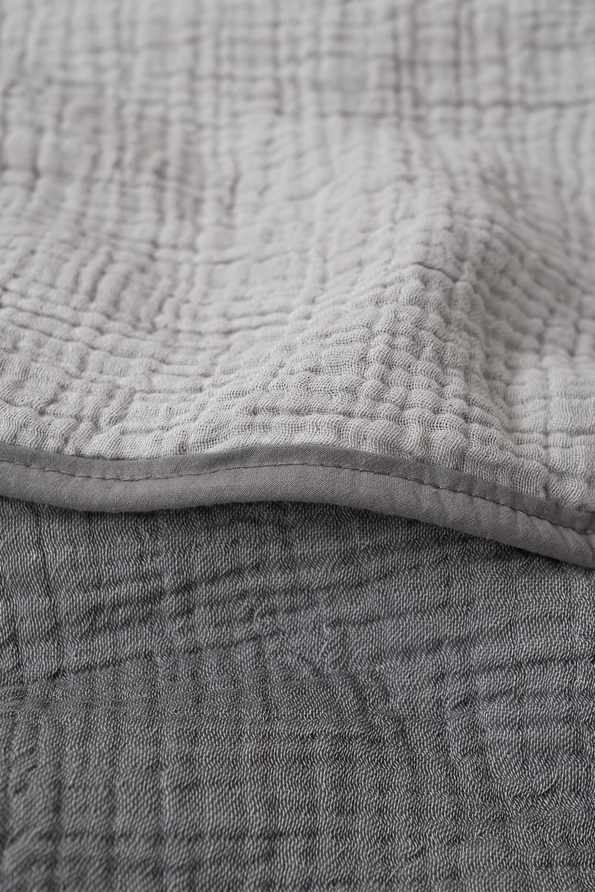 Koza Müslin Yorgan Koyu Gri