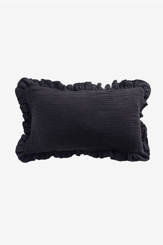 Linen Gauze Throw Pillow Cover Coal