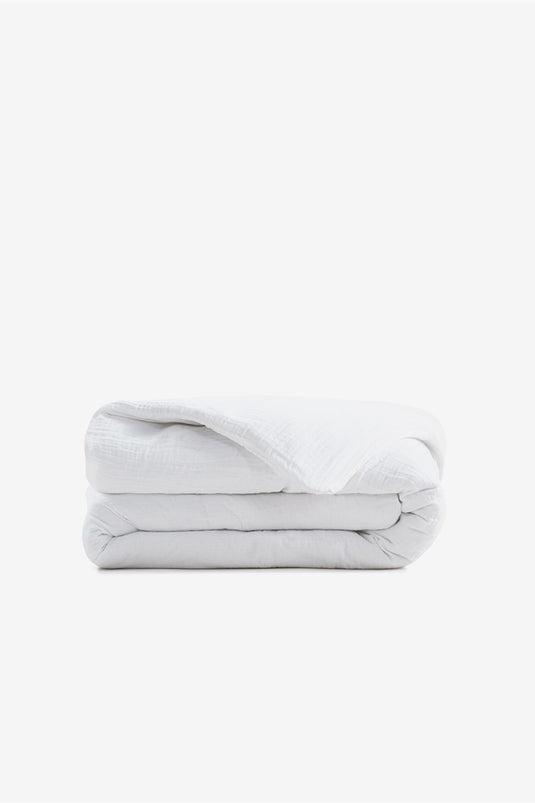 Meshur-Bettbezug aus Leinen, Weiß