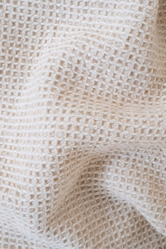 Pergamon Wool Sofa Throw Blanket Beige