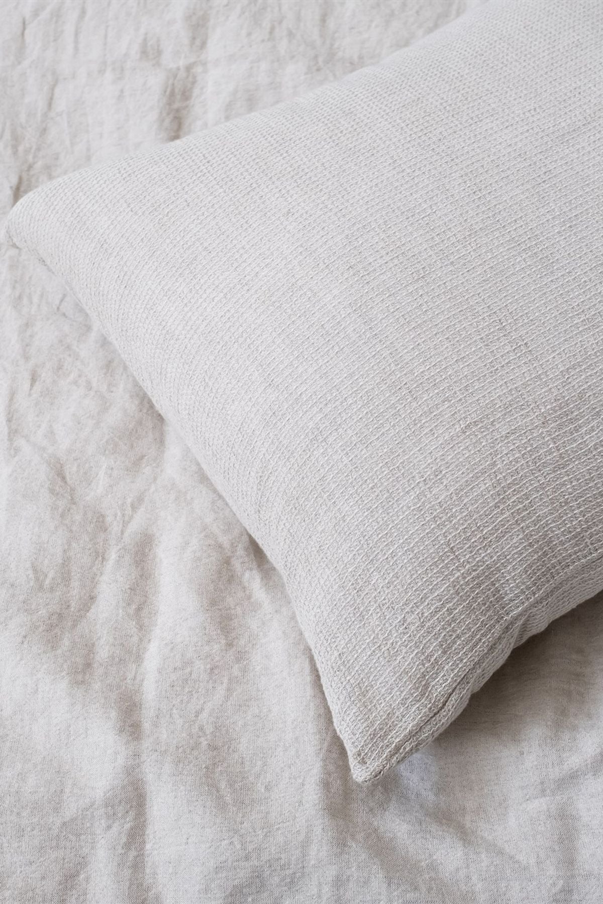 Linen Waffle Keten Yastık Kılıfı 2'li Set Natürel