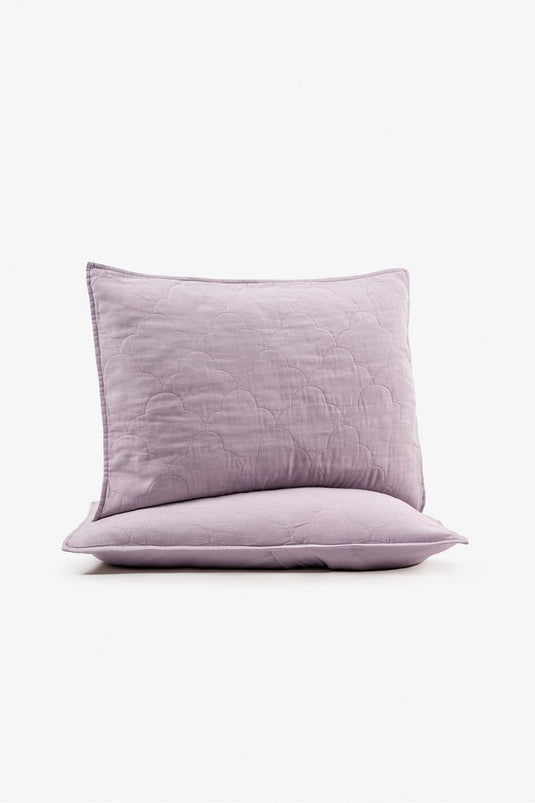 Serenity Quilted Linen Pillowcase Set of 2 Orchid