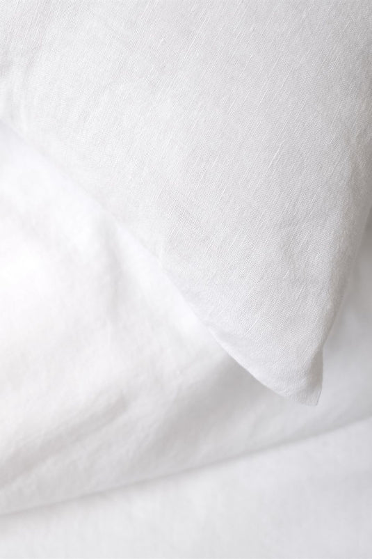 Serenity Leinen-Bettbezug, Weiß