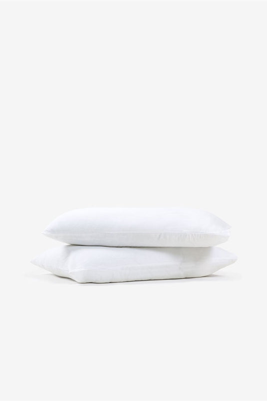 طقم غطاء وسادة من الكتان سيرينيتي مكون من قطعتين باللون الأبيض