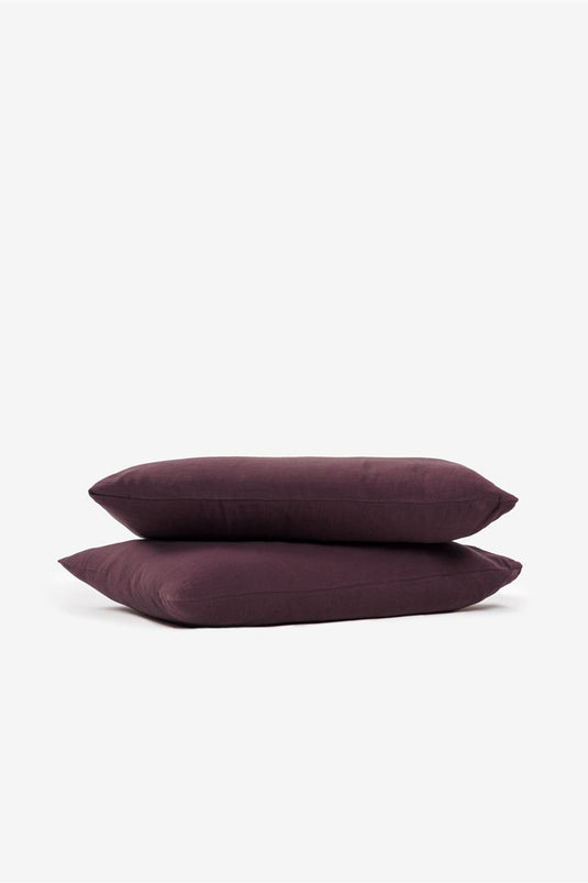 Serenity Linen Pillowcase Set of 2 Wine
