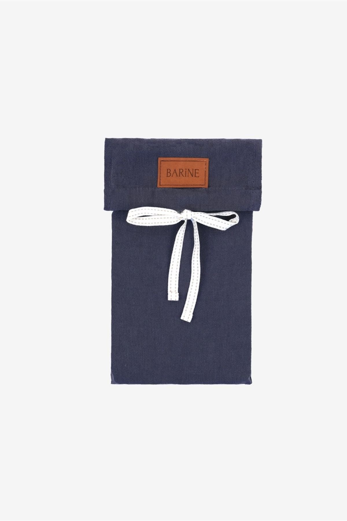 Washed Linen Keten Yastık Kılıfı 2 li Set İndigo