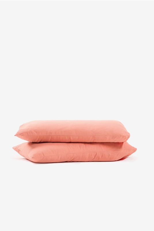 Serenity Linen Pillowcase Set of 2 Shrimp