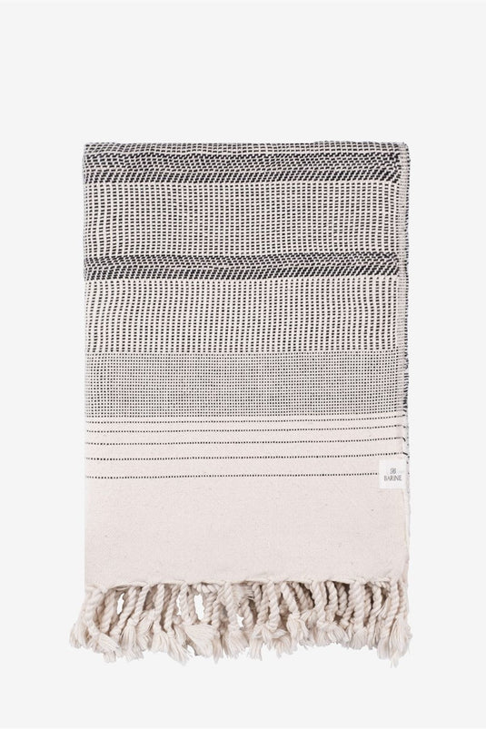 غطاء أريكة غرز باللون الرمادي الطبيعي
