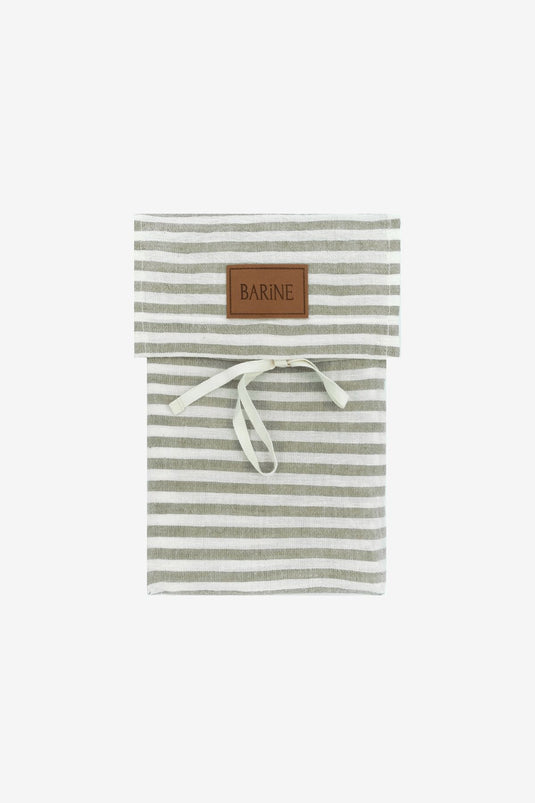 Striped Serenity Linen Pillowcase Set of 2 Khaki