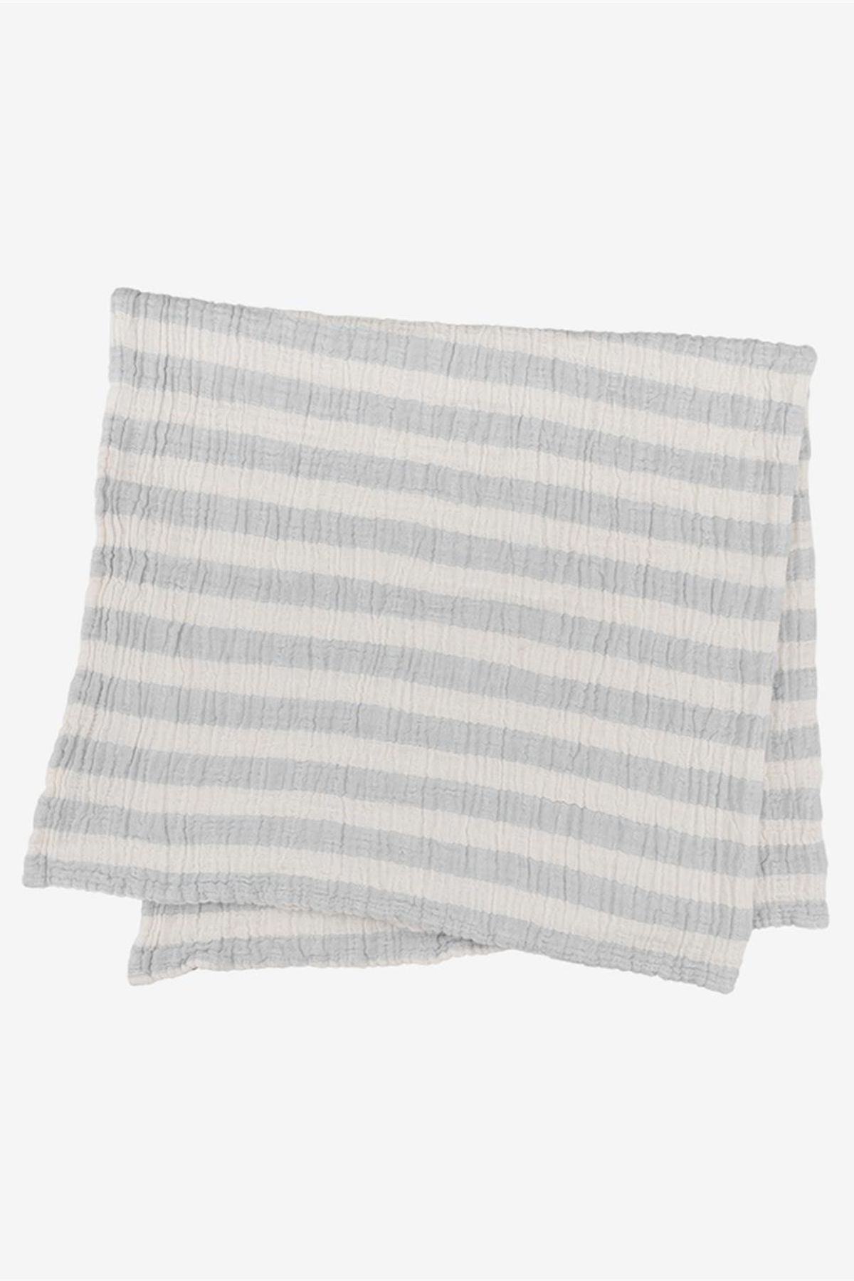 Stripy Müslin 100x100 Gri