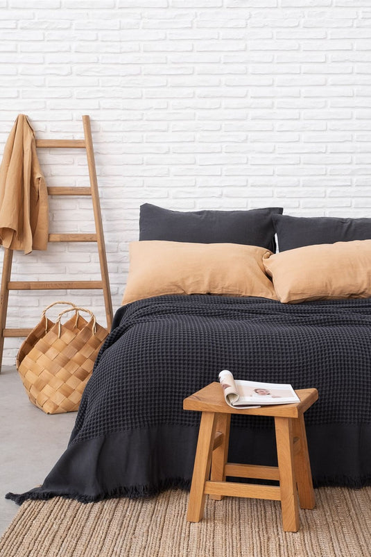 Waffle Bedspread Anthracite