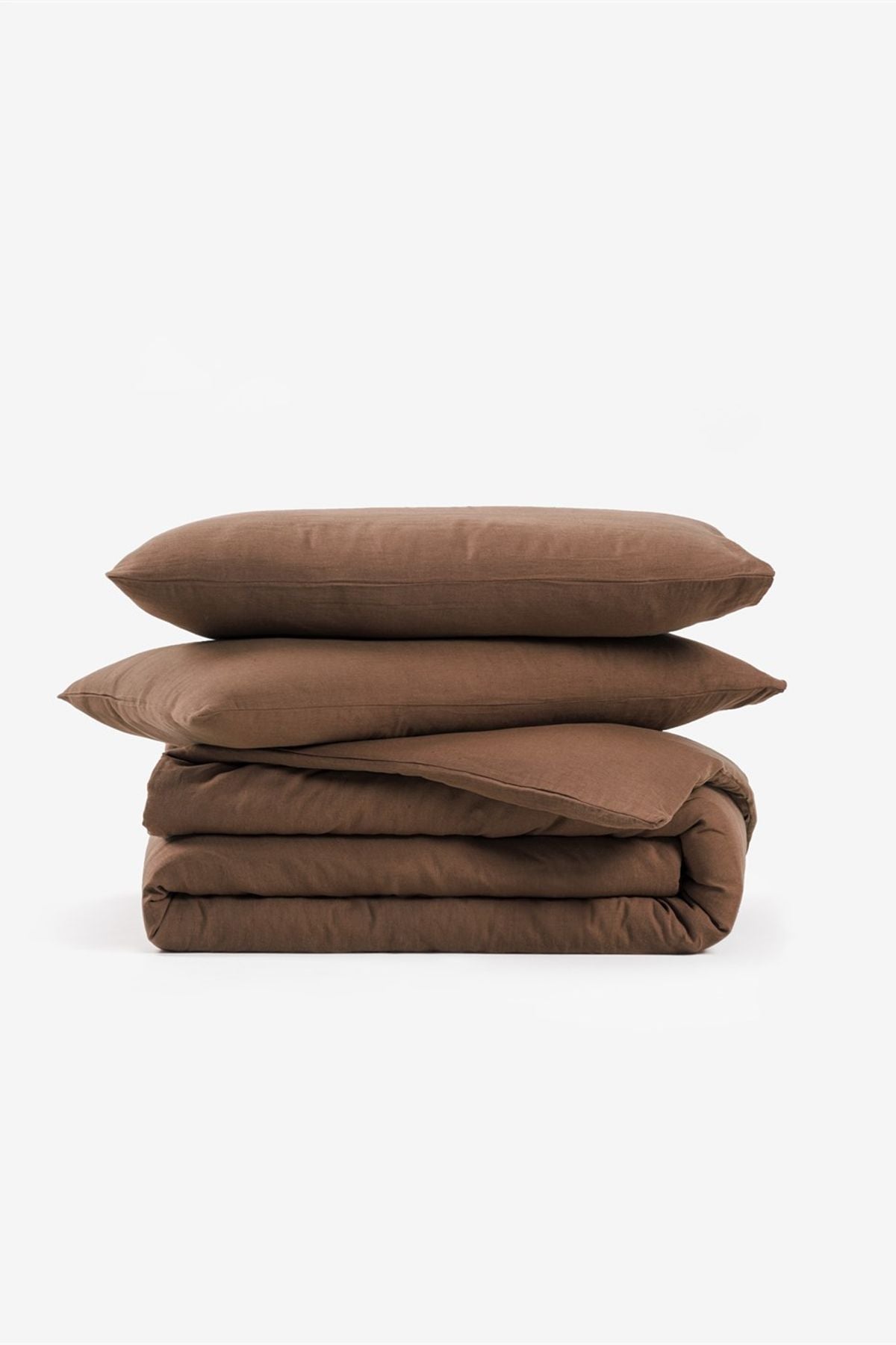 Washed Linen Keten Nevresim Bison