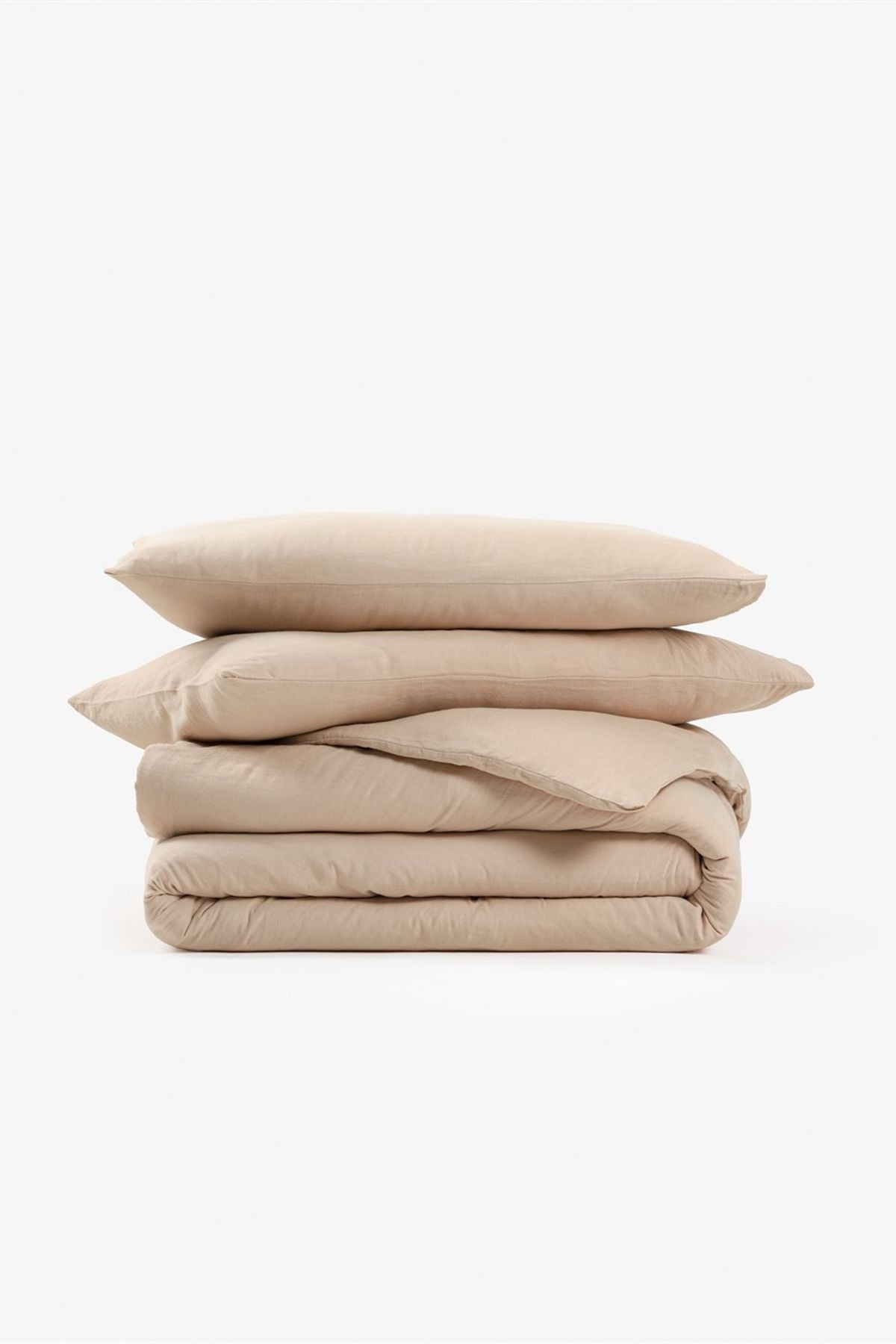 Washed Linen Keten Nevresim Nougat