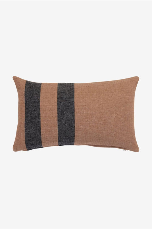 Wool Cocoon Throw Pillow Cover Camel-Black