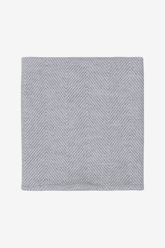 Wool Herringbone Baby Blanket Gray