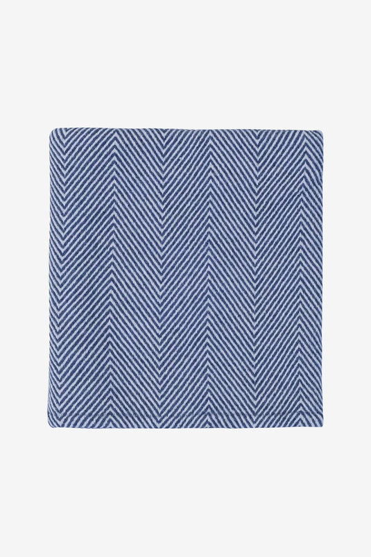 Шерстяное детское одеяло с рисунком «елочка», темно-синее